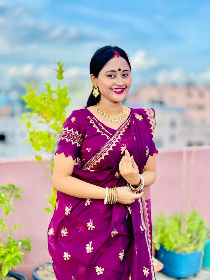 Semi Moslin Sharee with Blouse Piece